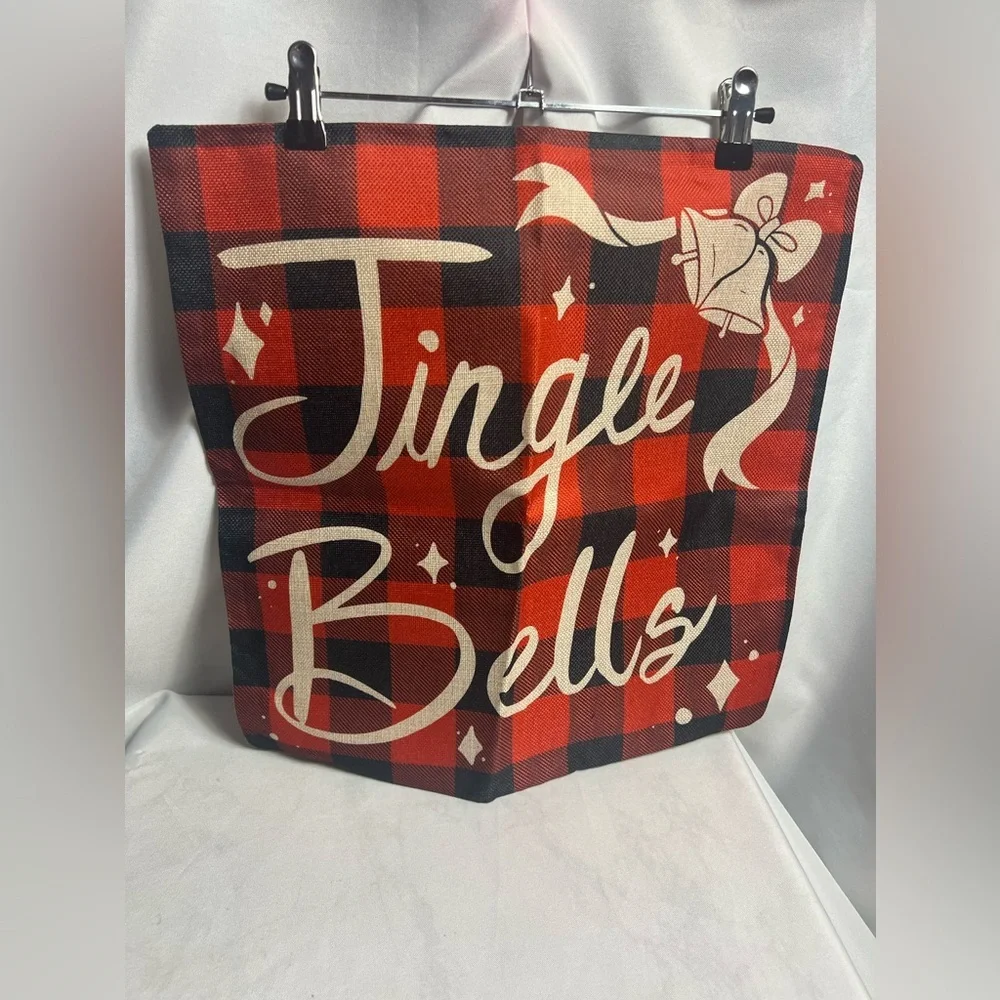 Christmas Canvas Festive Pillow Case Set Of 4 Zipper Bottom Brand New Farm House